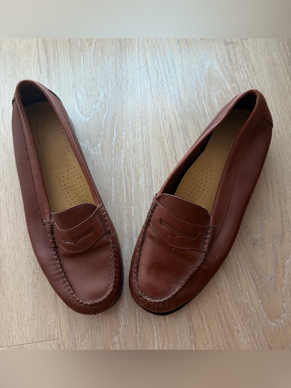 GH Bass brown soft leather penny loafer